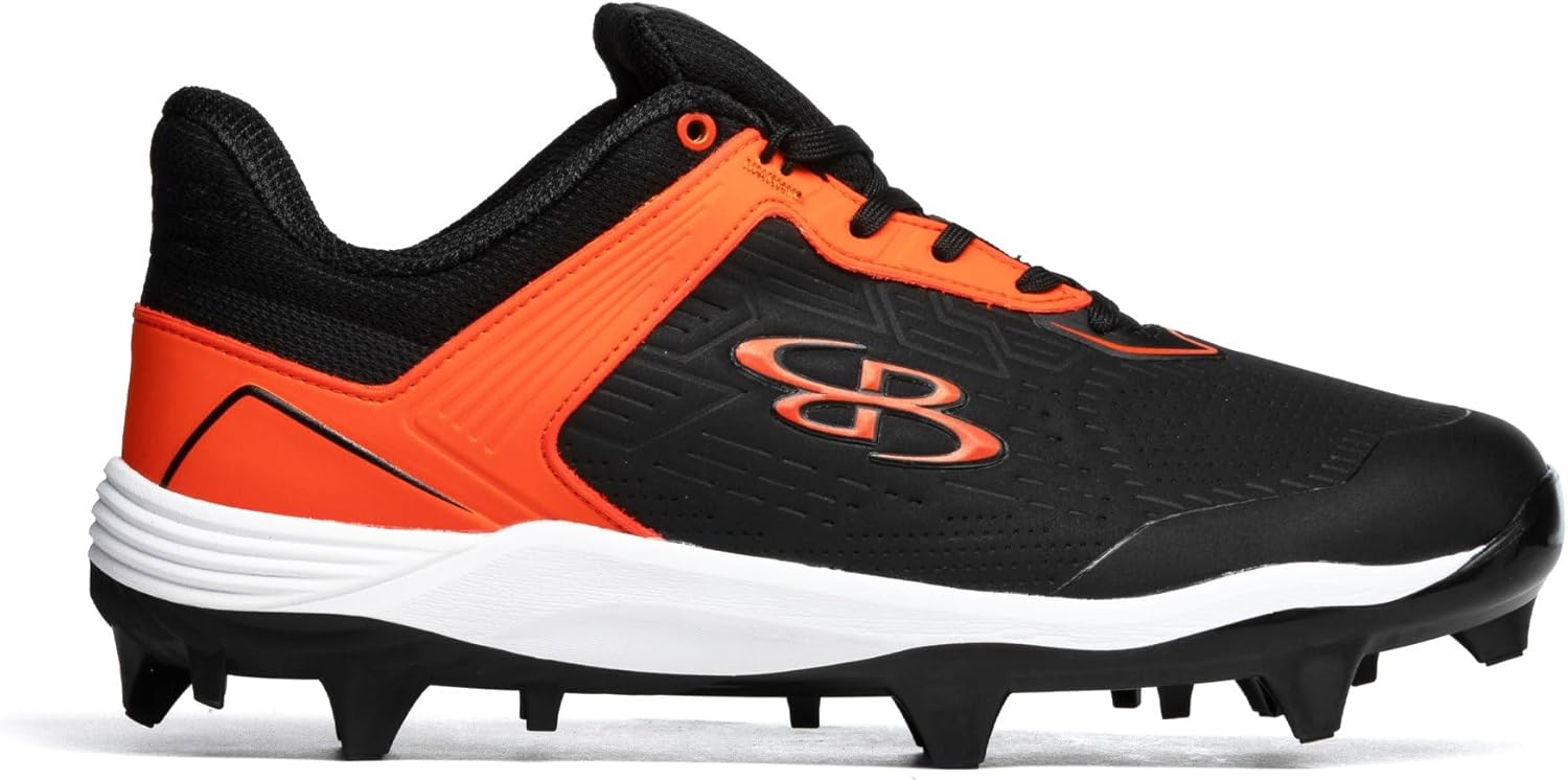 Бутсы Boombah Viper Pro для мужчин с формованной подошвой - несколько вариантов цвета - разные размеры, черный/оранжевый — фото 3