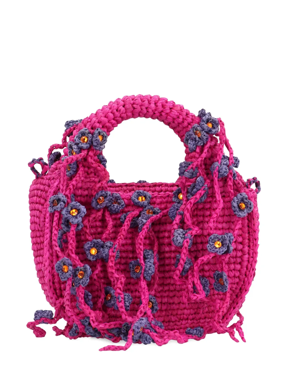 

Сумка-тоут из рафии с цветочным декором MADE FOR A WOMAN, розовый