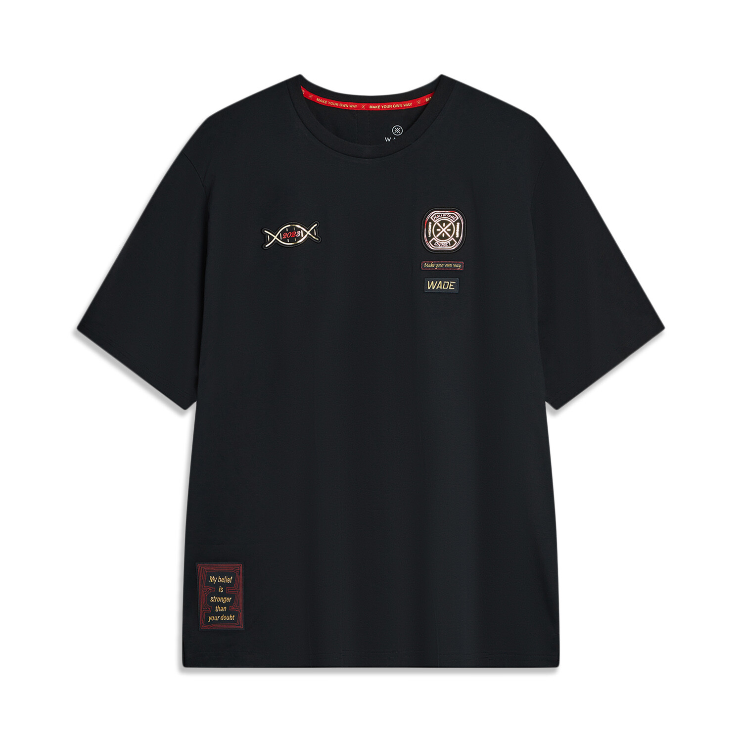 

Футболка Wade Collection унисекс, черная Lining, черный