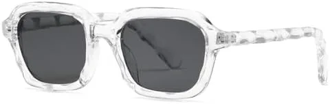 

Солнцезащитные очки 2027 квадратной формы для женщин, волнообразная оправа, винтажные солнцезащитные очки с защитой от УФ-излучения UV400 MTZJH, Transparent Black