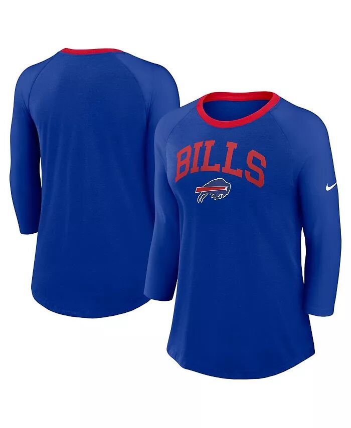 

Женская футболка Royal Buffalo Bills реглан с рукавом 3/4 Nike, синий