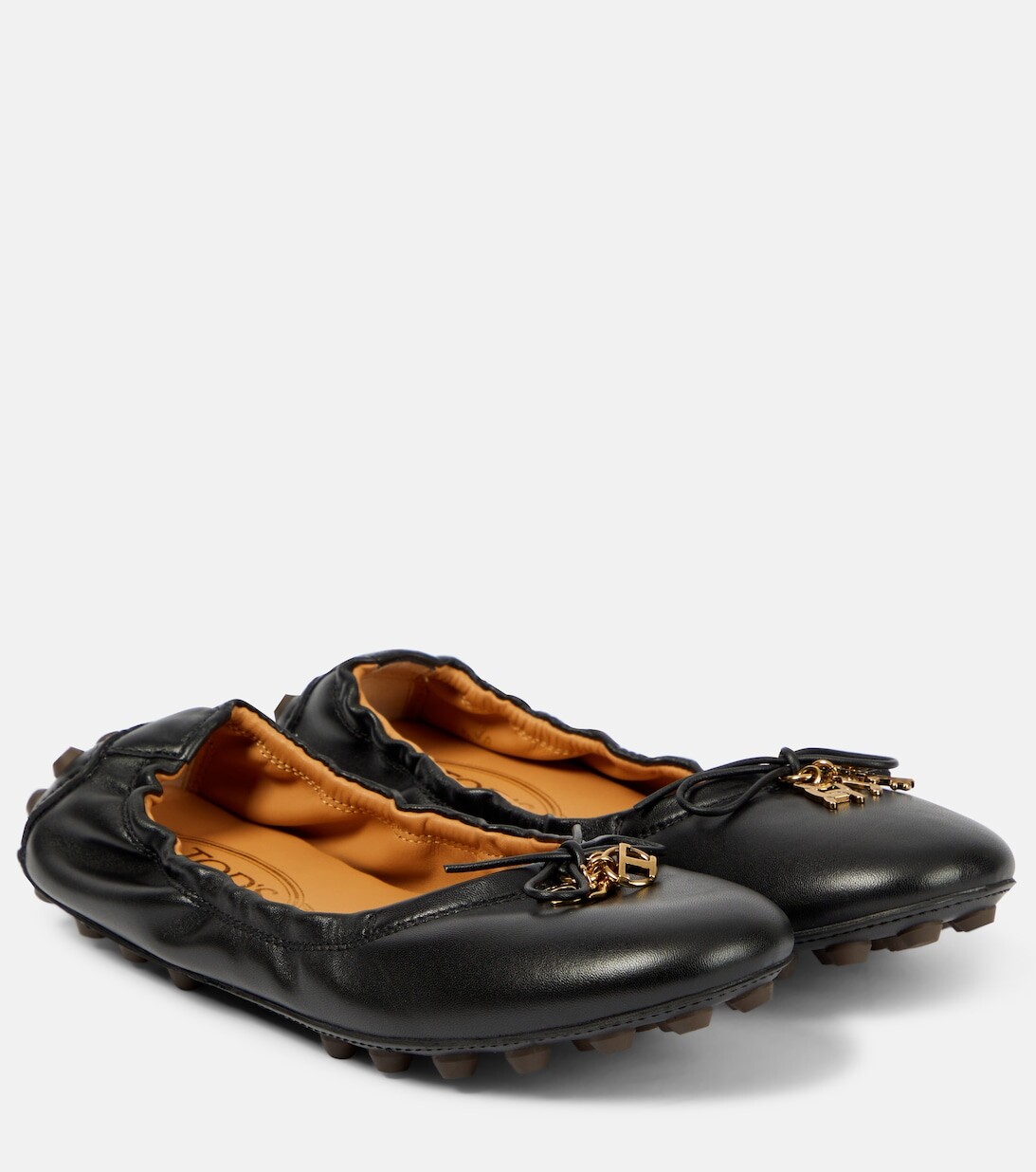 Кожаные балетки Gommino Tod's, черный