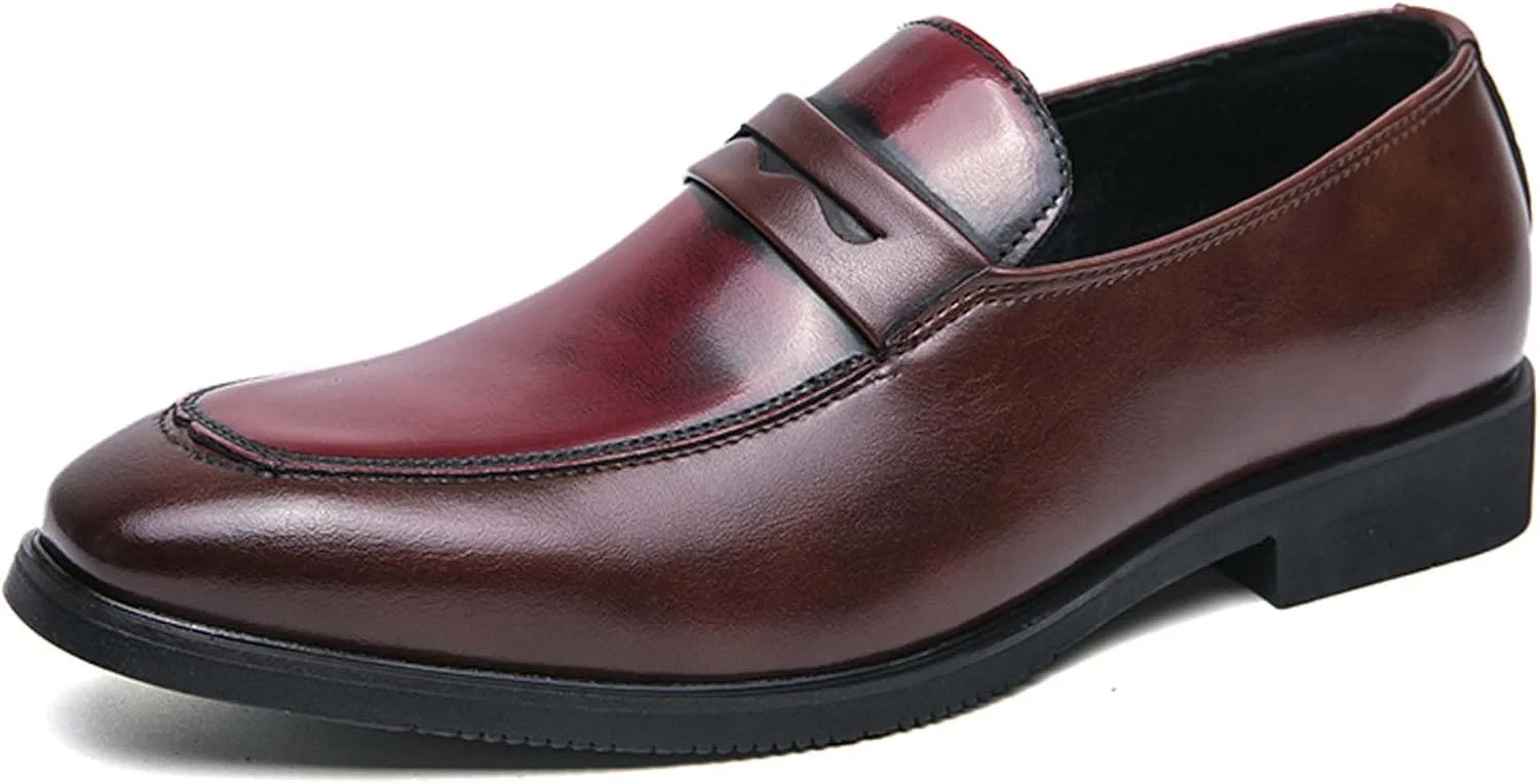 Лоферы кожаные Urban Youth Business Casual Formal Shoes, красный