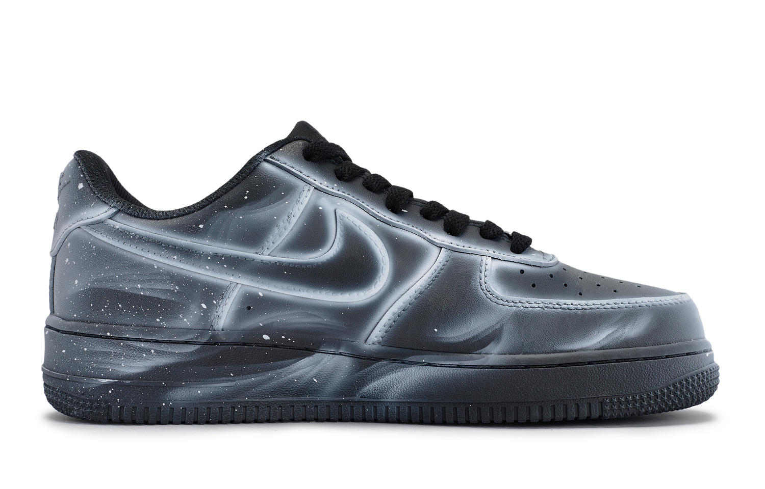 Nike Air Force 1 Антискользящие Износостойкие Низкие Кроссовки для Скейтбординга Унисекс Черный Белый Серый — фото 3