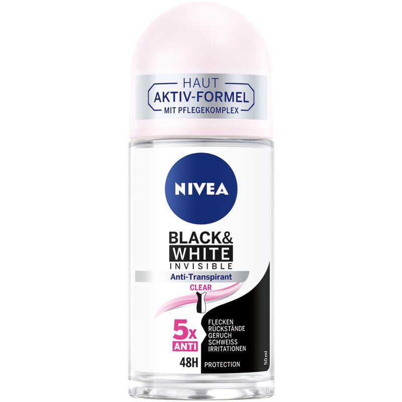 

Шариковый антиперспирант Black & White Invisible Clear NIVEA, 50 ml