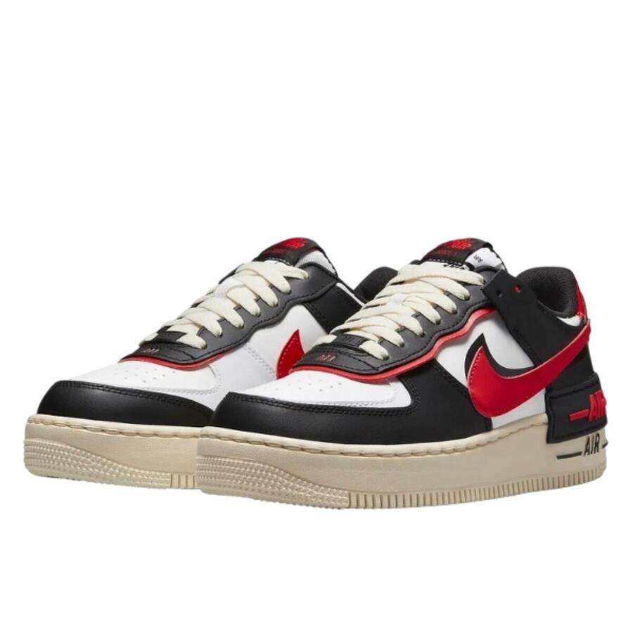 NIKE Кроссовки Air Force 1 Shadow белые чёрные красные — фото 2