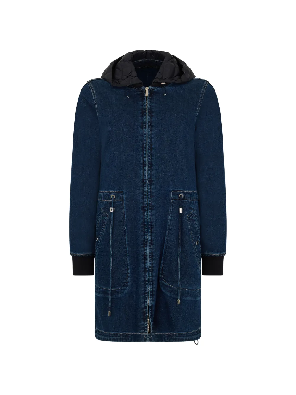 

Джинсовое пальто с капюшоном на молнии Moorer, синий
