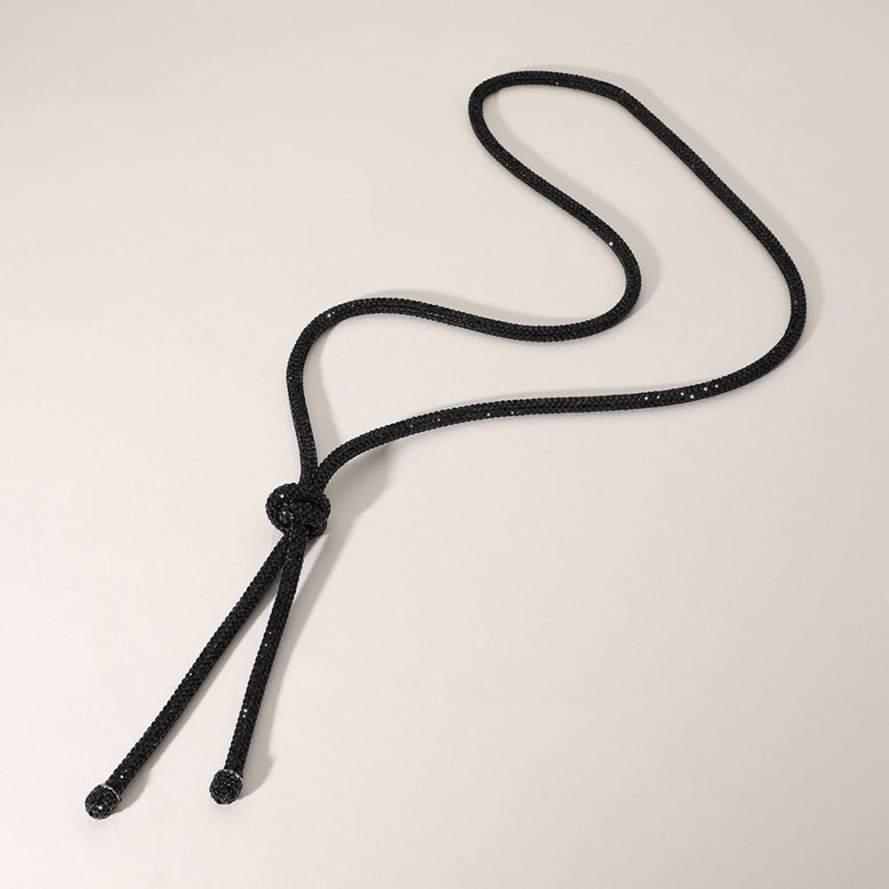 

Длинное ожерелье с заклепками и острым узлом Fashnzfab, угольно-черный