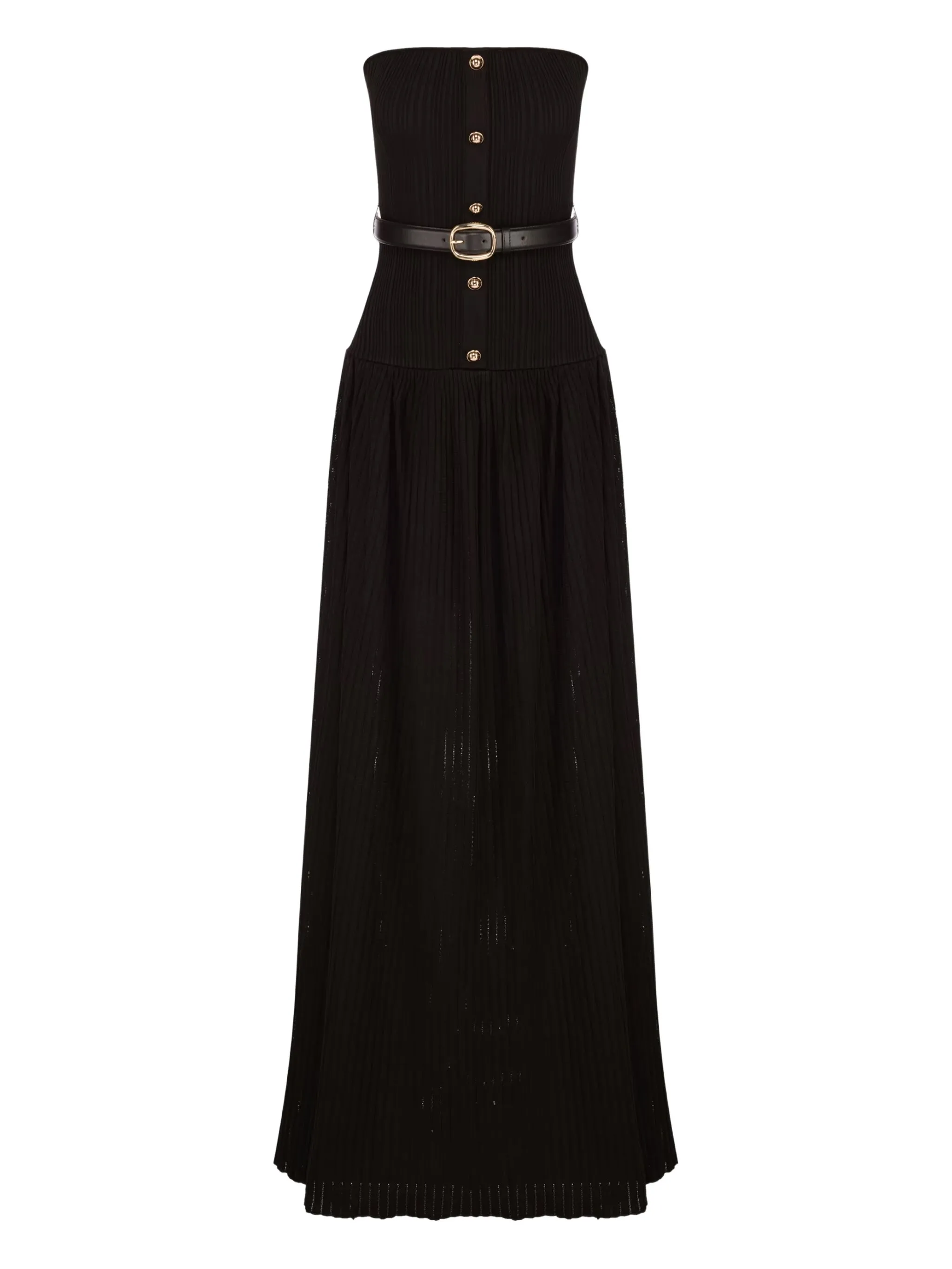 

Платье макси с поясом Self-Portrait, черный