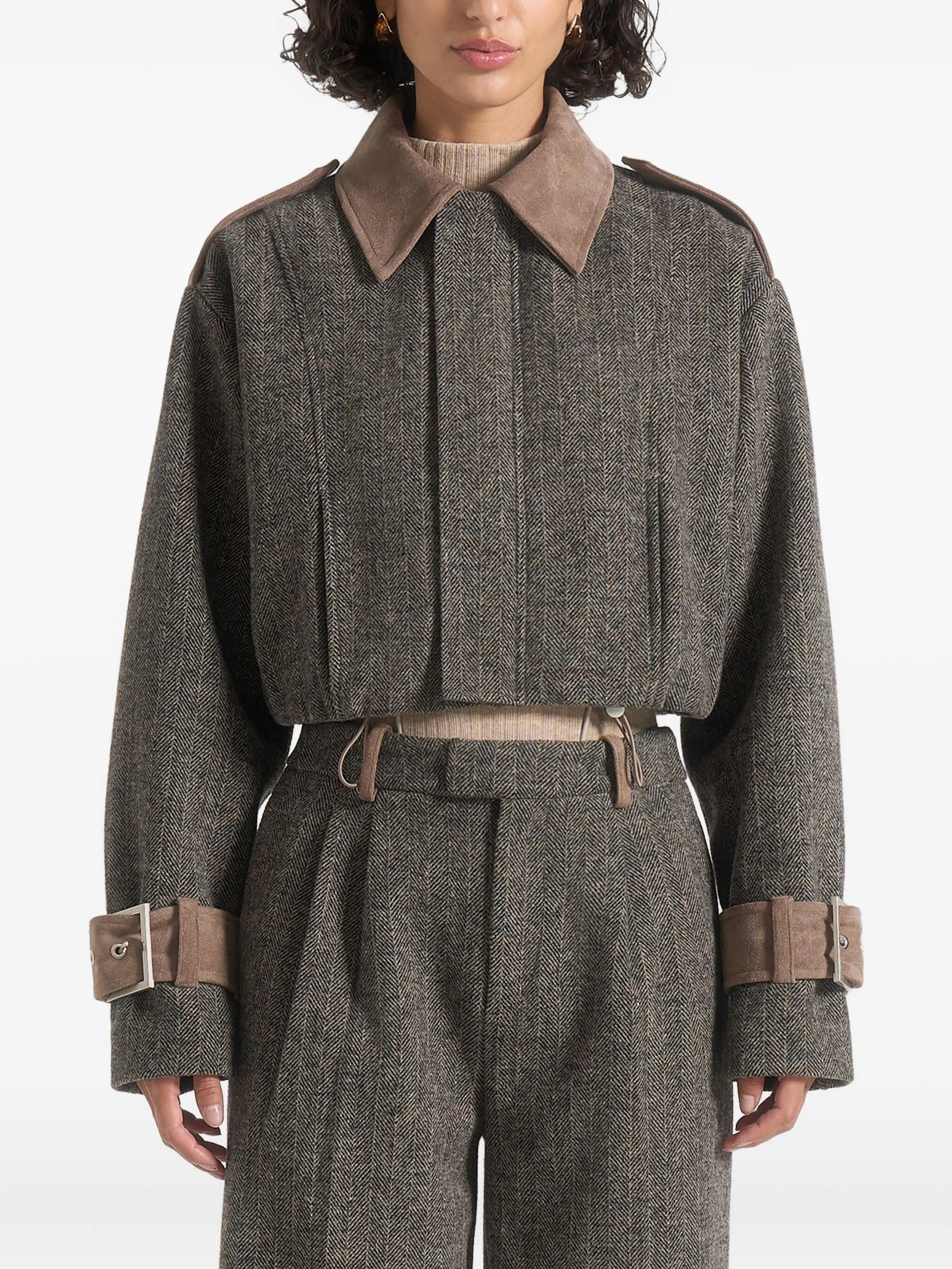 

Куртка Galia с узором в елочку Manière De Voir, серый