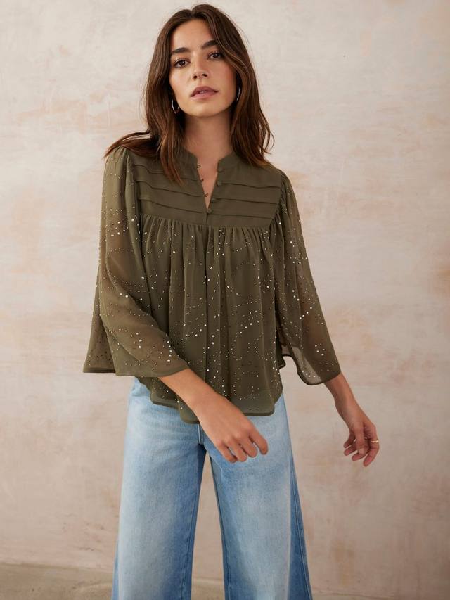 

Топ с капюшоном и декоративными элементами Mint Velvet, Khaki