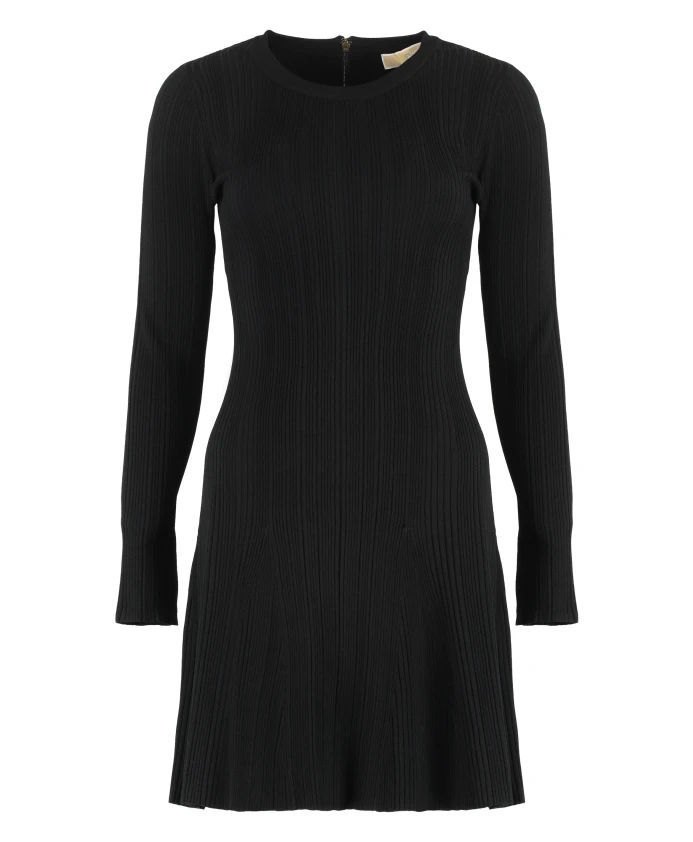 

Платье в рубчик из вискозной ткани с добавлением эластана. Michael Kors, черный