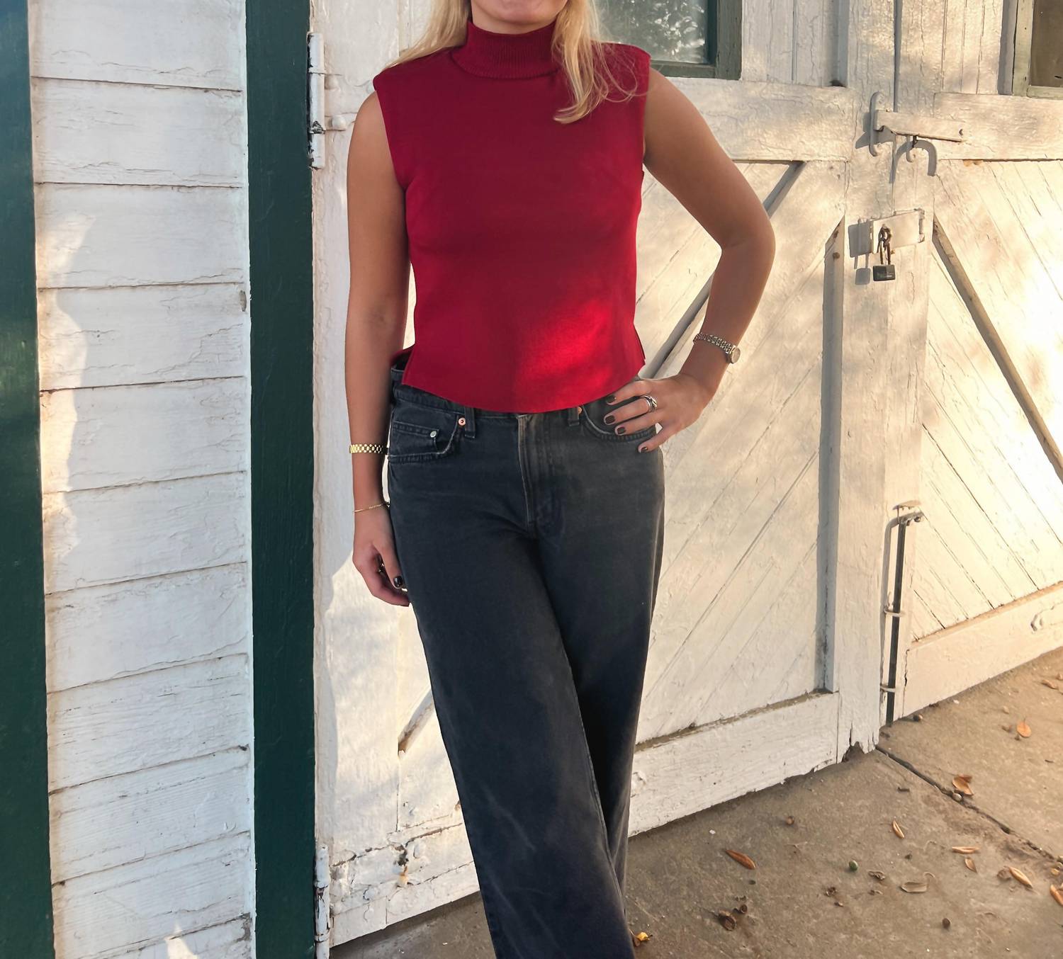 

Топ Ibis без рукавов с высоким воротником в гранатовом цвете Design History, Pomegranate