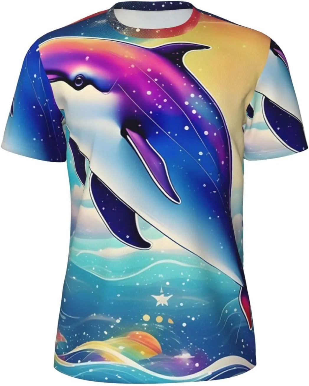 

Футболка мужская летняя с принтом "Звездное небо и дельфины" SDFHU