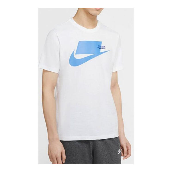 

Футболка sportswear chest large printing short sleeve white blue Nike, белый