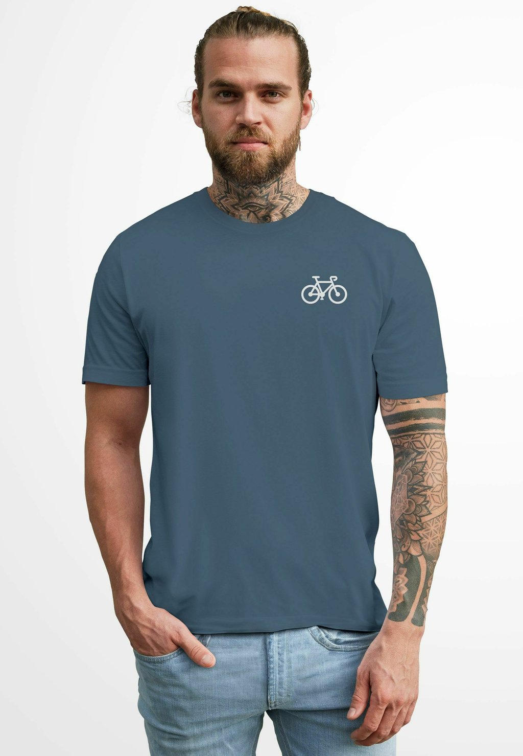 

Футболка с принтом FAHRRAD LOGO AUFDRUCK RADFAHRER FASHION STREETSTYLE Neverless, цвет Mottled Light Blue