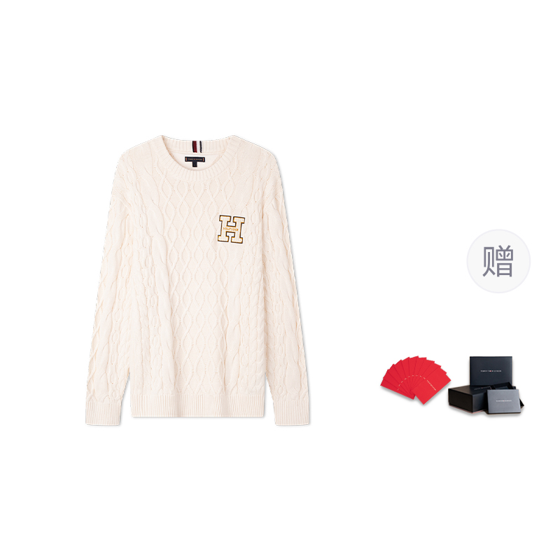Новогодный джемпер для мужчин Tommy Hilfiger, Ecru Z00 — фото 3