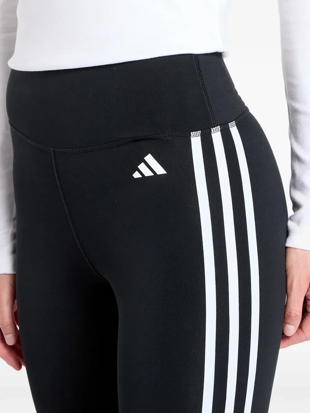 Леггинсы Essentials с тремя полосками, завышенной талией и длиной 7/8 adidas, серый — фото 4