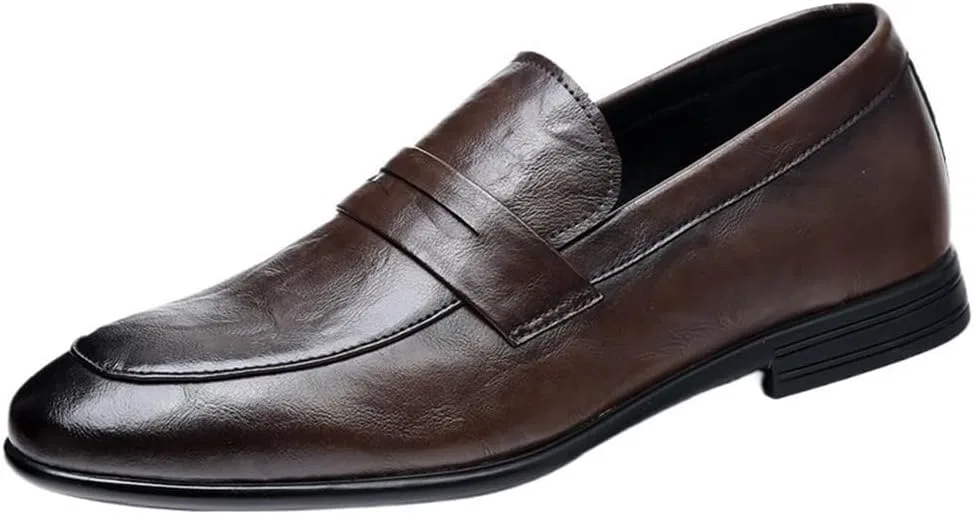 Лоферы мужские повседневные офисные винтажные, Brown DHFIRUFSHLO