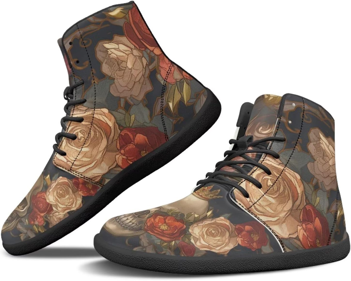 

Мужские минималистичные кроссовки Binienty для ходьбы, Elegant Rose Skull