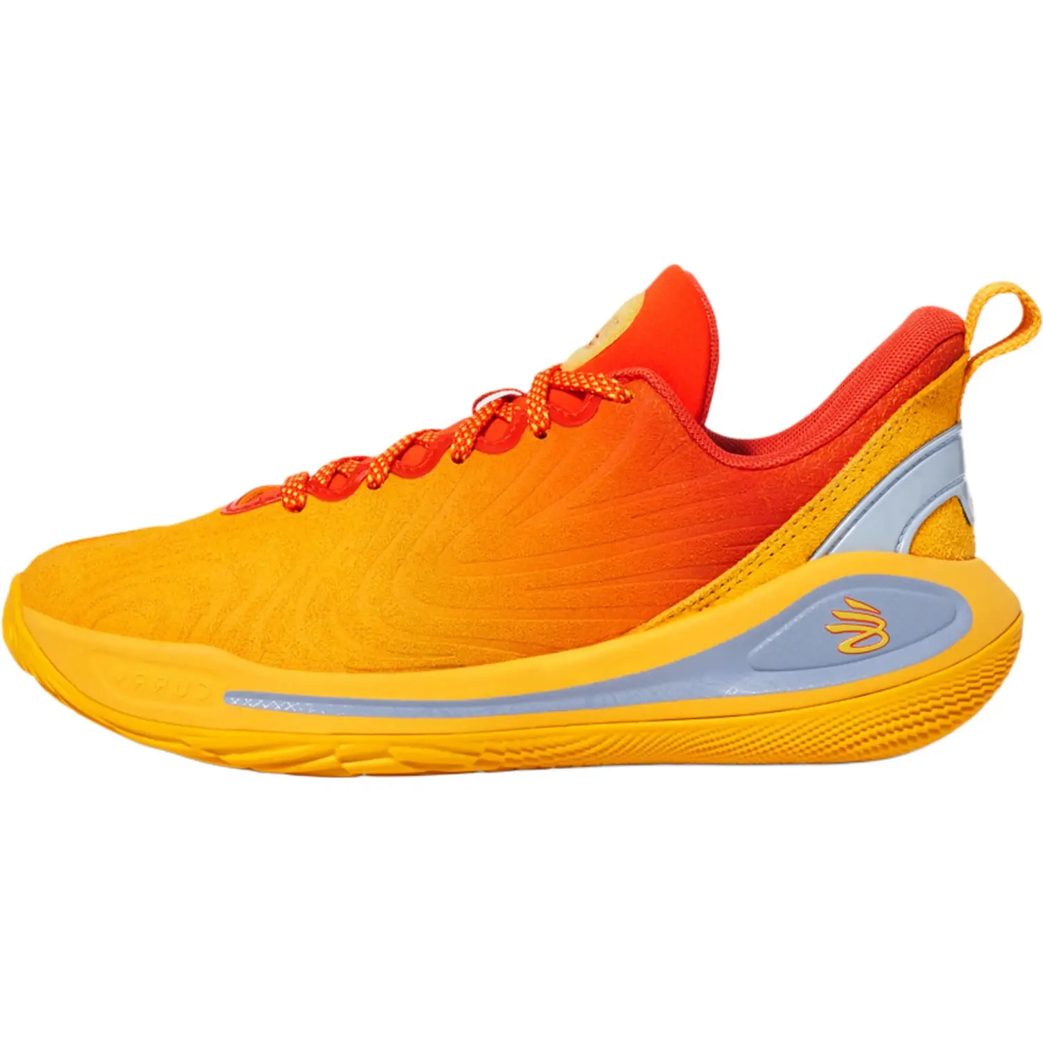 Under Armour Curry 12 нескользящие износостойкие низкие детские баскетбольные кроссовки blue/yellow — фото 3