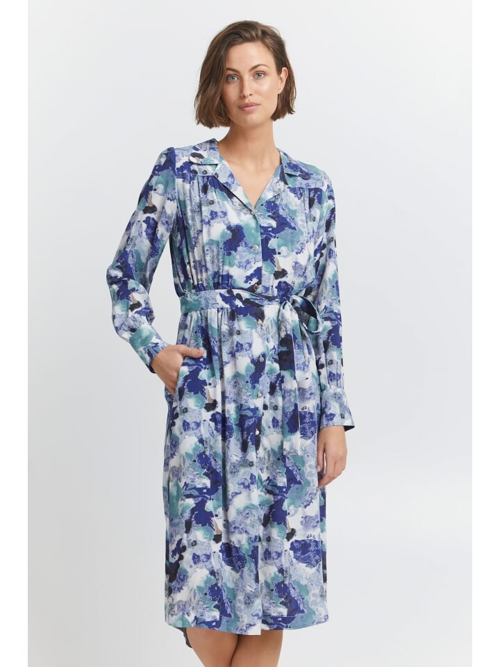

Короткое платье Fransa Blusenkleid FRDANA DR 1 20610895 Midikleid mit Muster, синий