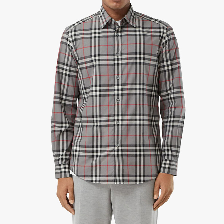 Рубашка мужская Burberry, серый — фото 2
