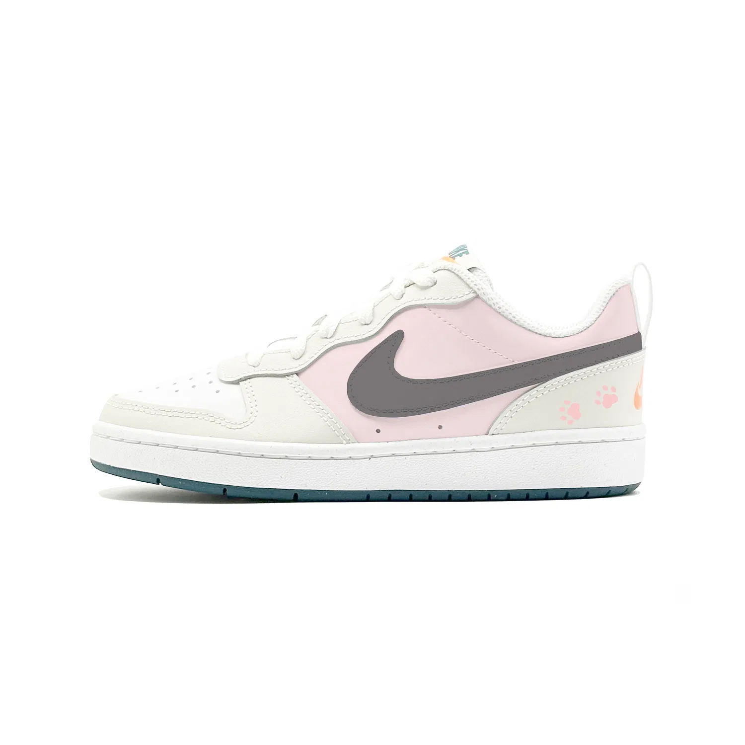 Кроссовки Court Borough 2 Pink Mist Butter Leather, slip-resistant, cushioning, abrasion resistant, низкий верх Nike