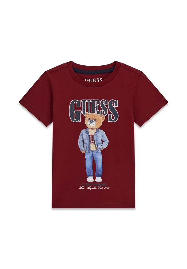 Футболка с принтом ss Guess, Bordeaux