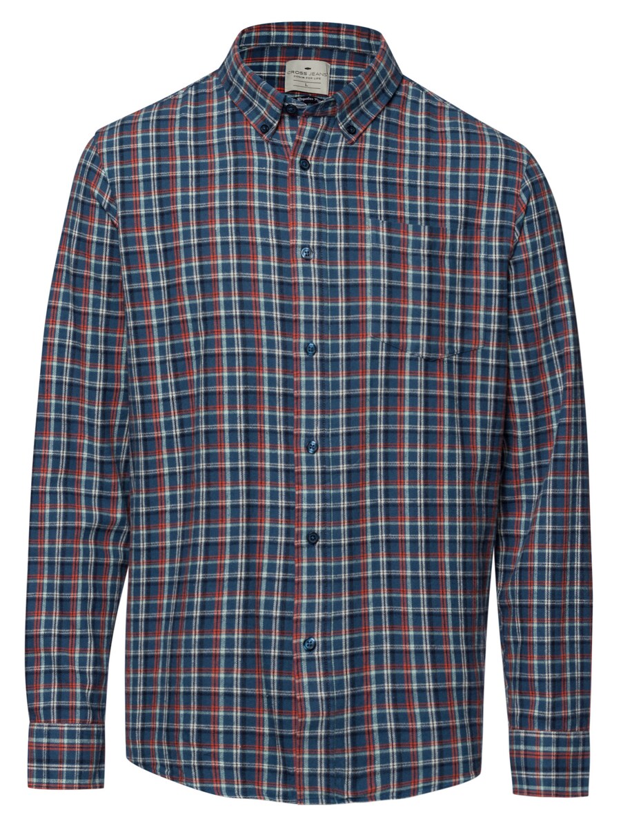 

Рубашка на пуговицах классического кроя CROSS JEANS, темно-синий
