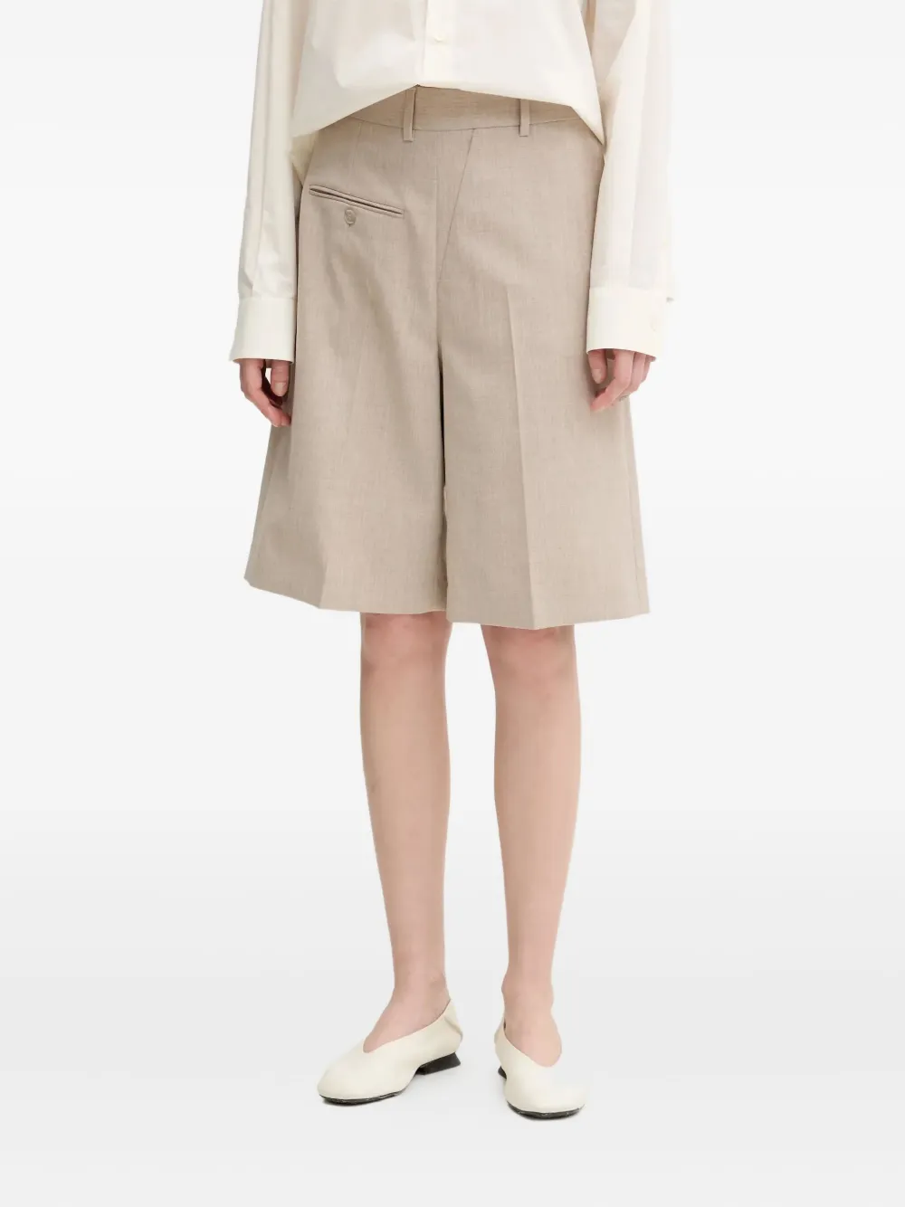 

Шорты с карманами и складками MM6 Maison Margiela, нейтральный
