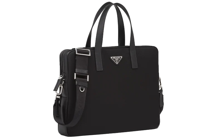 Кожаный портфель Saffiano, мужская сумка черная PRADA — фото 2