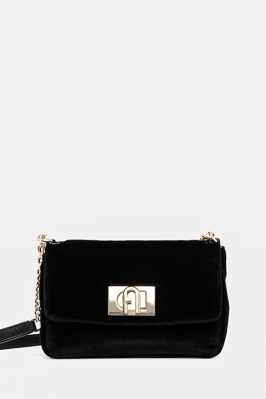 

Вельюровая сумка Furla, черный