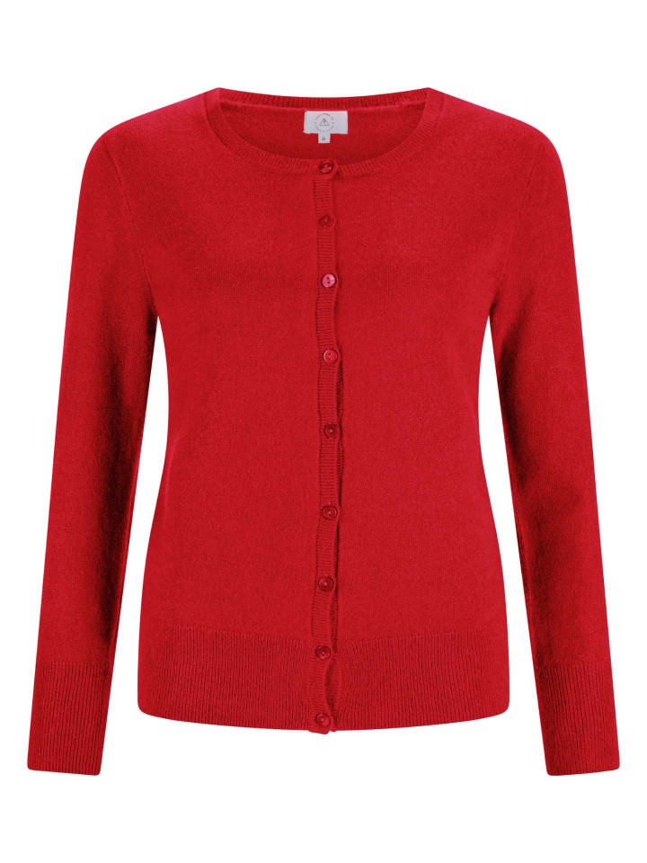 

Красный кардиган с круглым вырезом CASH-MERE.CH