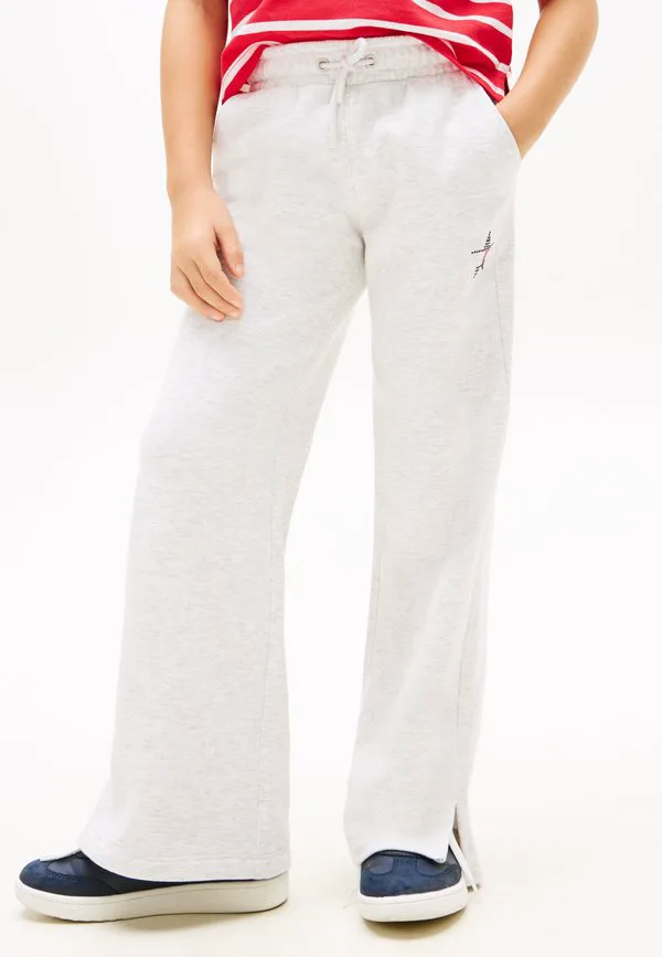 Спортивные штаны с широкими штанинами и флагом со звездами, украшенные стразами. Tommy Hilfiger, Light Grey Heather