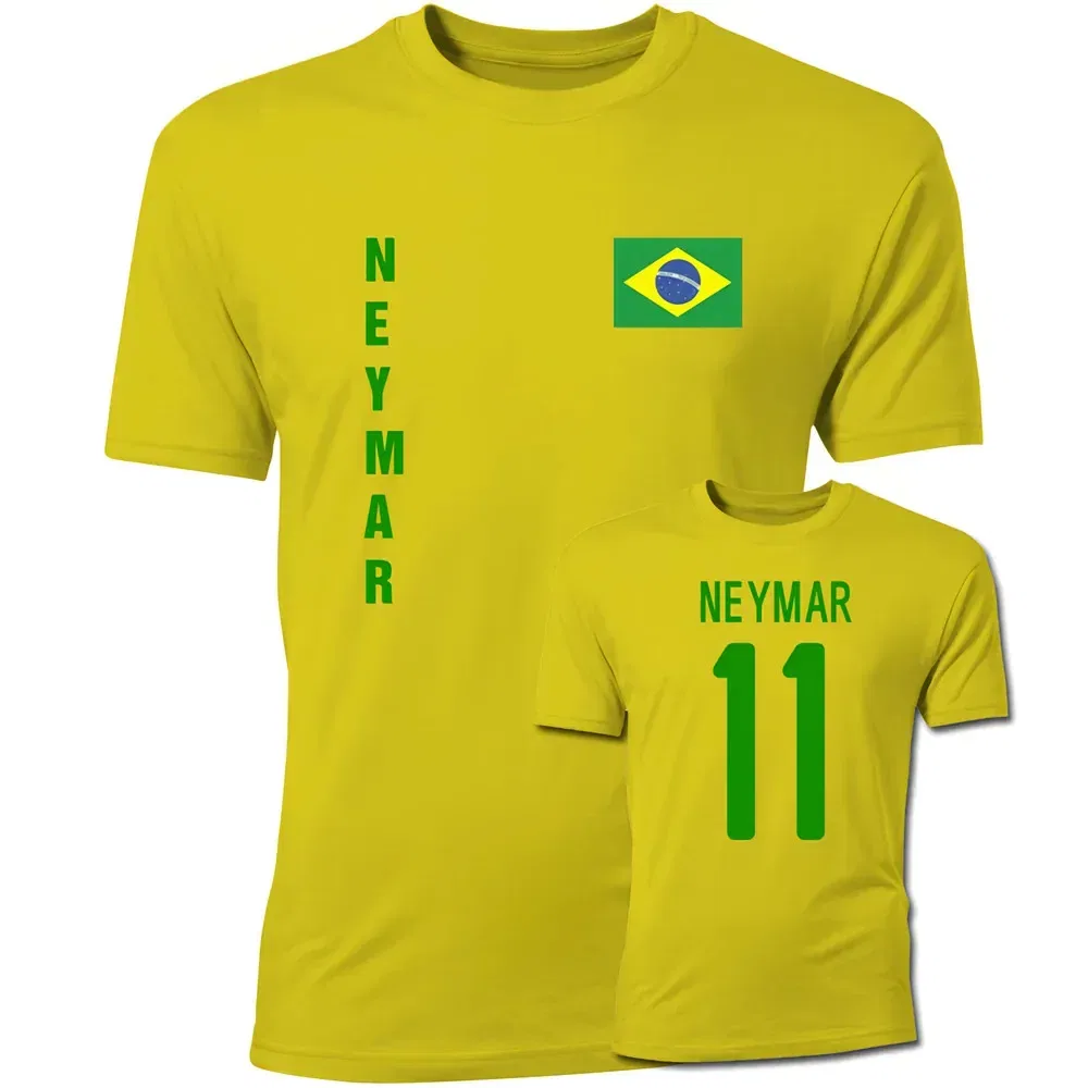 Футболка Junior Neymar с флагом Бразилии, Brazil, желтый