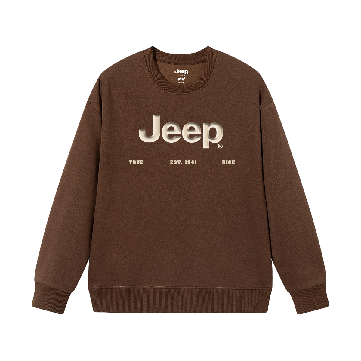 Детская толстовка с круглым вырезом утолщенная Jeep, new year красный fleece-lined — фото 3