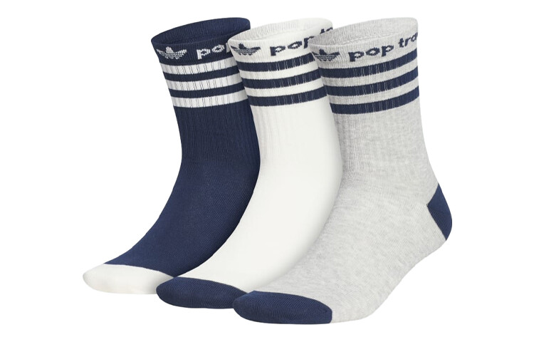 

Носки унисекс до середины икры Adidas Originals, цвет 3 pairs (medium gray Heather + navy + chalk white)