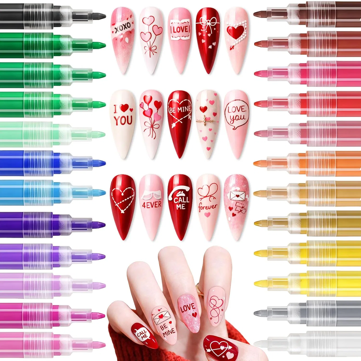 Набор из 24 ручек-маркеров для нейл-арта 0.7 мм Mknzome, 24 Colours - 0.7 Mm - 026