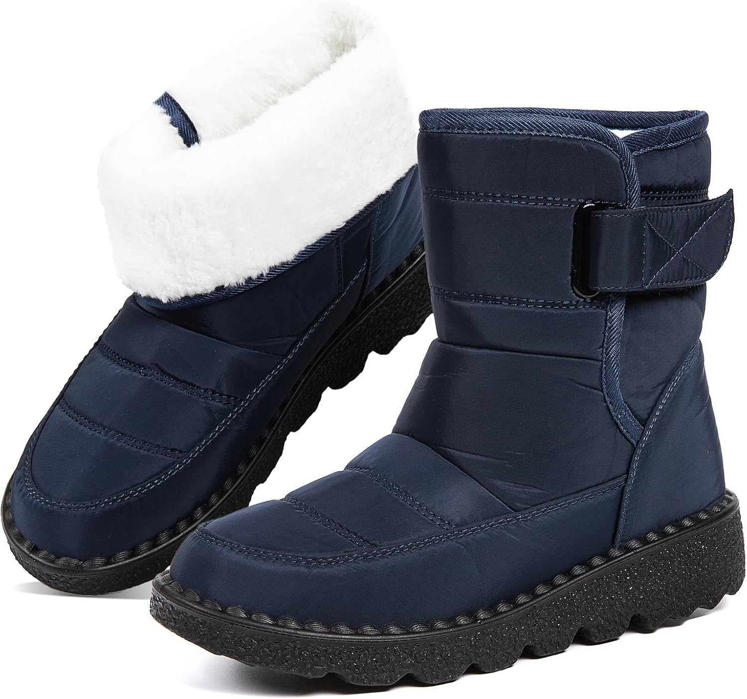 

Зимние сапоги, водонепроницаемые, теплые, с плюшевой подкладкой, средней высоты, с нескользящей подошвой для холодной погоды Nxdxqsn, темно-синий