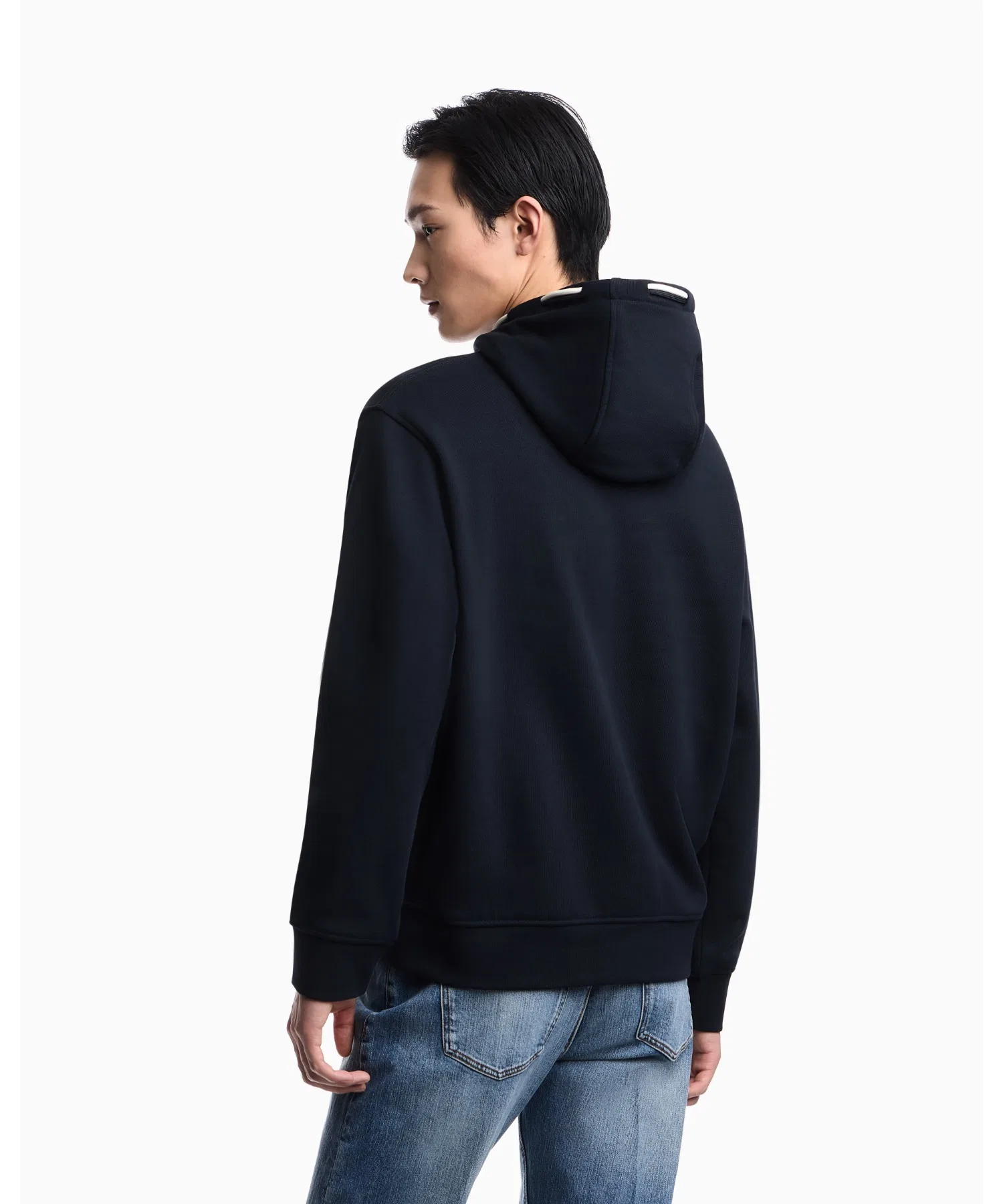 <Эксклюзивно онлайн> [Emporio Armani] Толстовка с капюшоном свободного кроя, из французского махрового трикотажа, с изображением орла. — фото 4