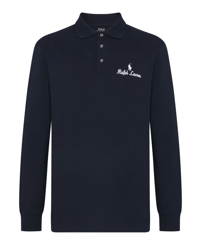 

Поло из хлопка и кашемира Polo Ralph Lauren, синий