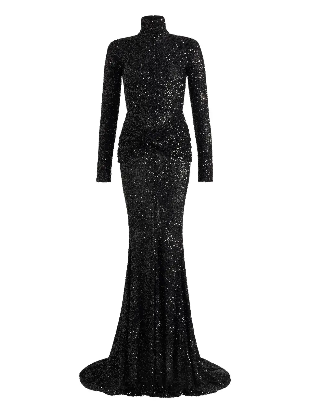 

Платье макси с высоким воротником и пайетками PATOU, черный