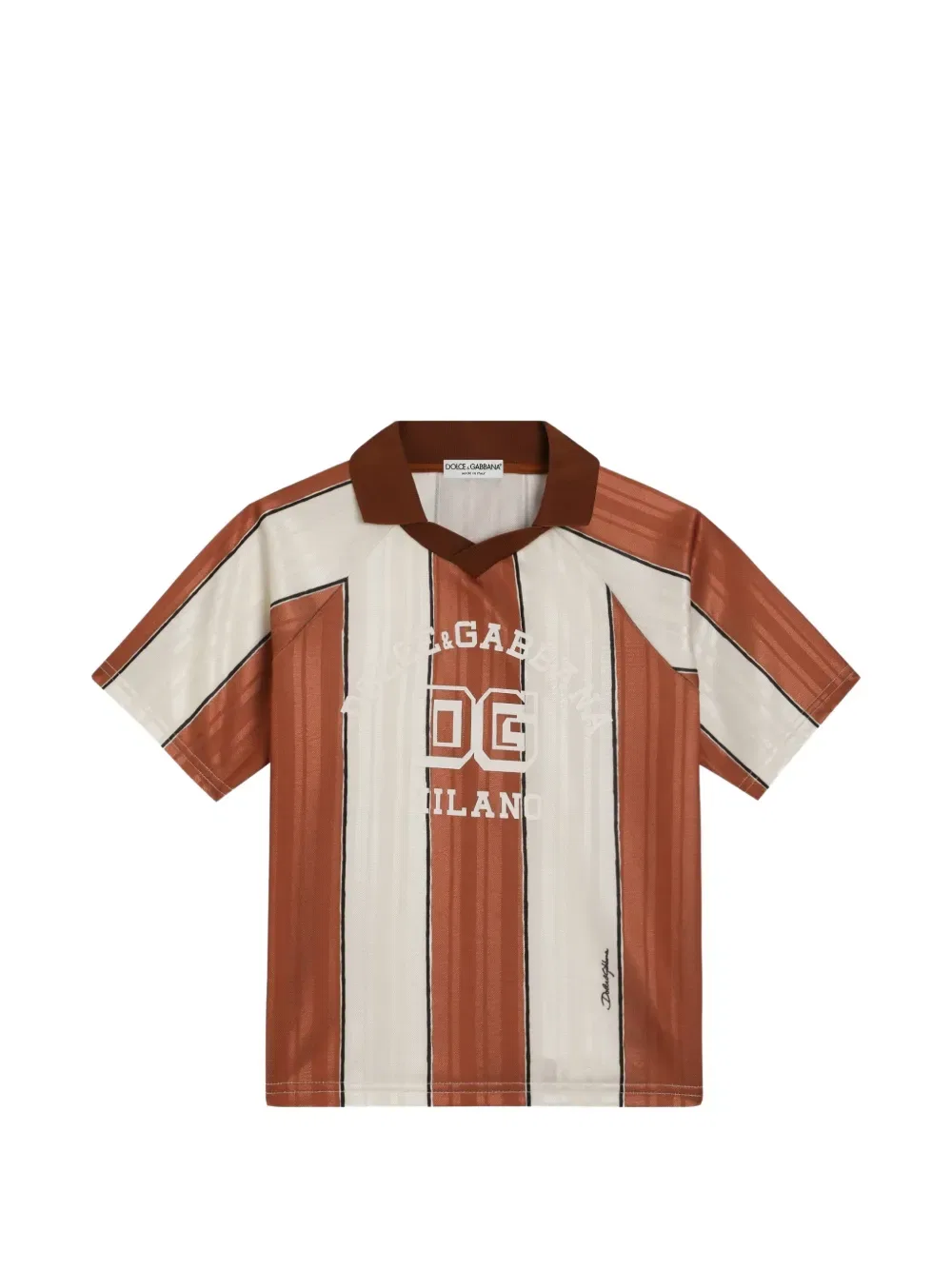 Полосатая трикотажная футболка Dolce & Gabbana Kids, коричневый