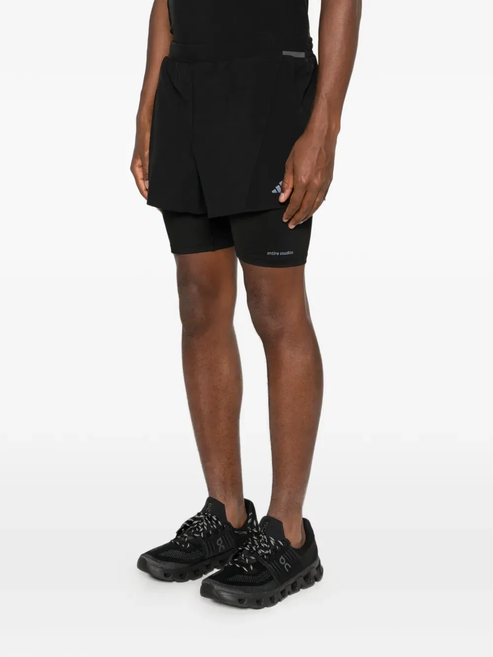 Шорты многослойные с логотипом X Adidas, черный — фото 3
