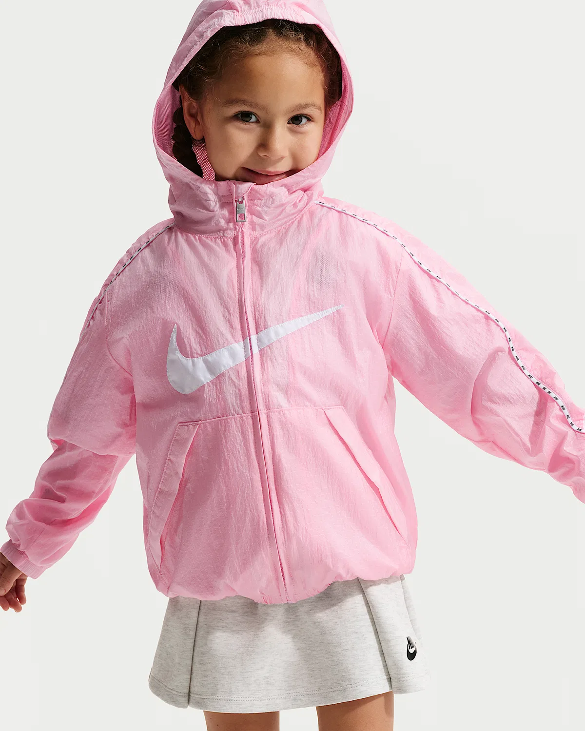 Детская легкая полупрозрачная куртка Nike из рипстопа, Pink — фото 3