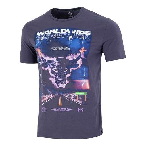 

Футболка project rock ww disruption t-shirt 'purple' Under Armour, фиолетовый