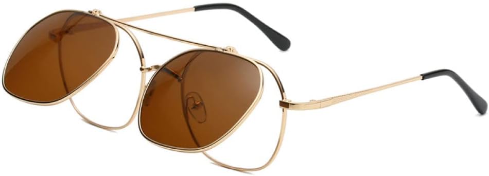 

Солнцезащитные очки с откидными линзами для женщин, винтажные, в стиле металл-панк, мужские, неправильной формы, круглые, синие, розовые, прозрачные, солнцезащитные очки UV400 LANGSER, 6