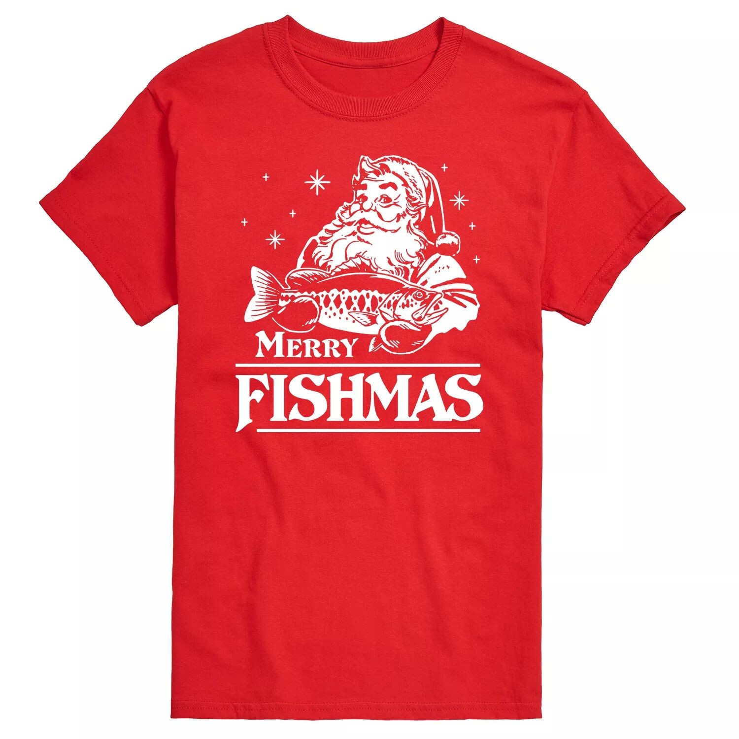 

Футболка Big & Tall Merry Fishmas Santa Licensed Character, красный