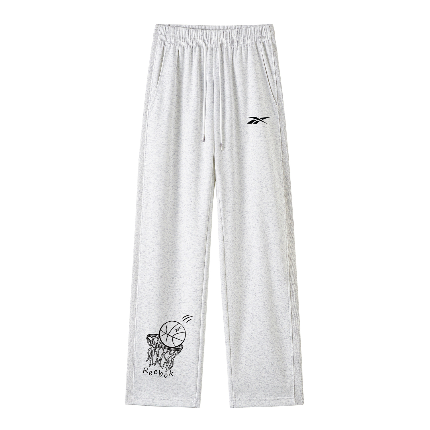 

Повседневные брюки Unisex Moderate Wide Leg Reebok, белый heather серый